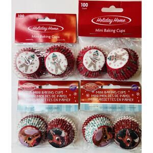 Holiday Mini Baking Cups Bundle – Gingerbread & Rudolph – 4 Packs (400 Total) -